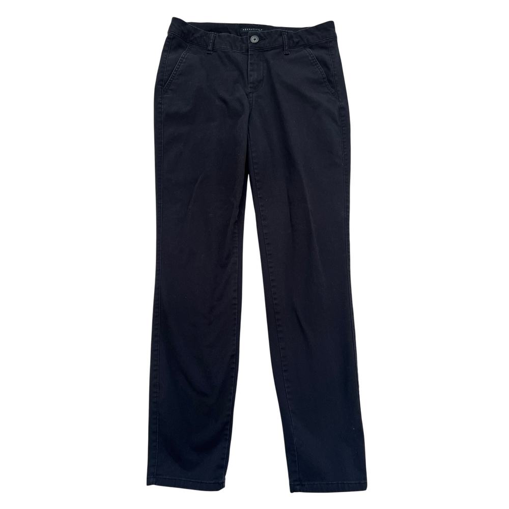 Aeropostale Mid-Rise Straight Leg Black Pants Size 8 Regular